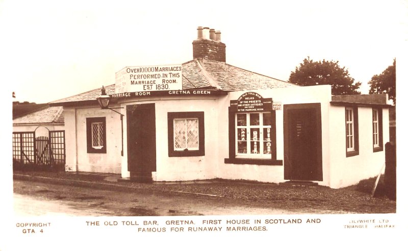 First House In Scotland Old Toll Bar Gretna Famous For Runaway Marriages RPPC