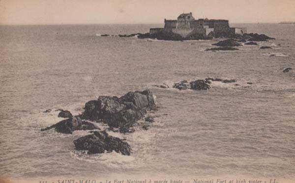 Saint Malo Le Fort National At High Water Antique French Postcard