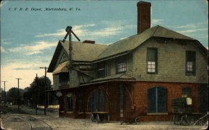 Martinsburg WV RR Train Station Depot CVRR c1910 Postcard