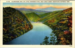 Postcard DAM SCENE Great Smoky Mountain National Park Tennessee TN AN0208