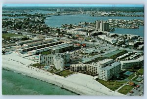 c1977 St. Petersburg Beach Florida Postcard Aerial View White Sands Motel Hotels