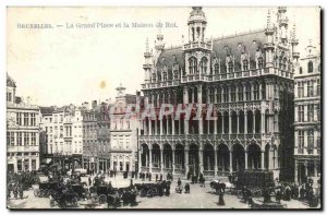 Old Postcard Belgium Brussels Grand Place and the king's house