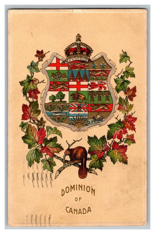 1907 Postcard Dominion Of Canada Vintage Standard View Embossed Card 