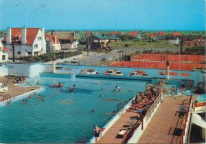 Belgium Westende solarium swimming pool and tennis courts 1972 postcard
