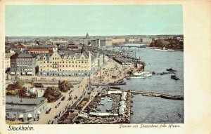 STOCKHOLM SWEDEN~SLUSSEN SKEPPSBRON HISSEN~1900s AXEL ELIASSONS #223 POSTCARD