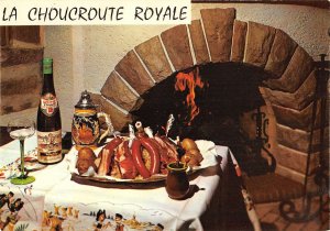 US4237 Recette de la Choucroute a L'Alsacienne Food on Table Postcard recipe