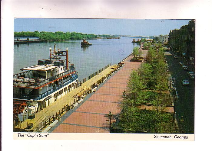 The Cap'n Sam Cruises Paddlewheeler at Dock, Savannah, Georgia, Photo Bob Gla...