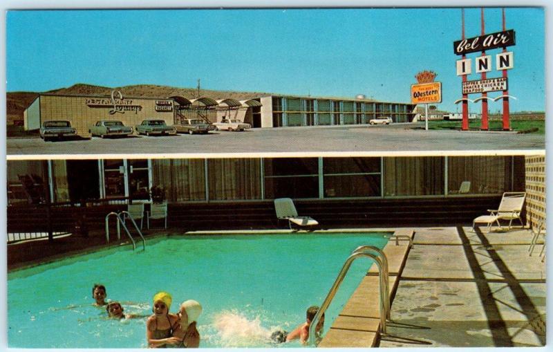 RAWLINS, Wyoming  WY  Roadside  BEL AIR INN Lincoln Highway ca 1960s   Postcard