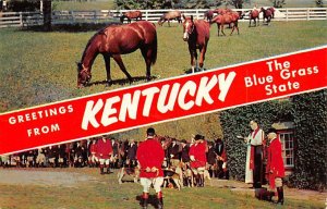 KY USA Horse Racing Postcard