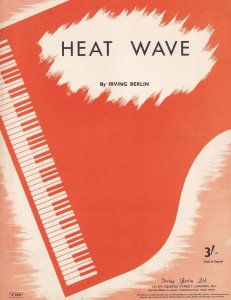 Heat Wave Irving Berlin 1950s Sheet Music