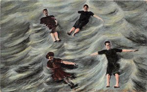 FLOATING AT SALT LAKE CITY UTAH POSTCARD 1908