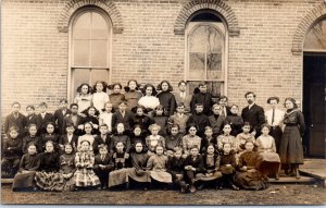 1904 - 1918 Anonymous People Children School Picture Real Photo Postcard