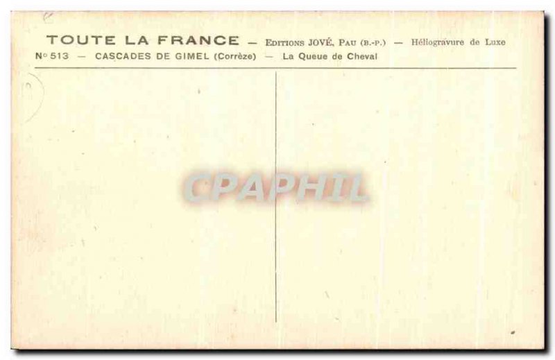 Old Postcard Pau Gimel Waterfalls From The ponytail