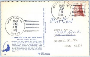 1984 Castalia, IA Post Office Cancel Postcard Town USPO Postal History A269