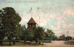 Vintage Postcard 1909 View Of Entrance To Cassino Park Binghamton New York NY