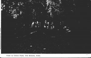 Iowa Des Moines View In Union Park 1908