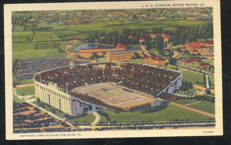 BATON ROUGE LOUISIANS STATE LSU TIGERS FOOTBALL STADIUM VINTAGE POSTCARD