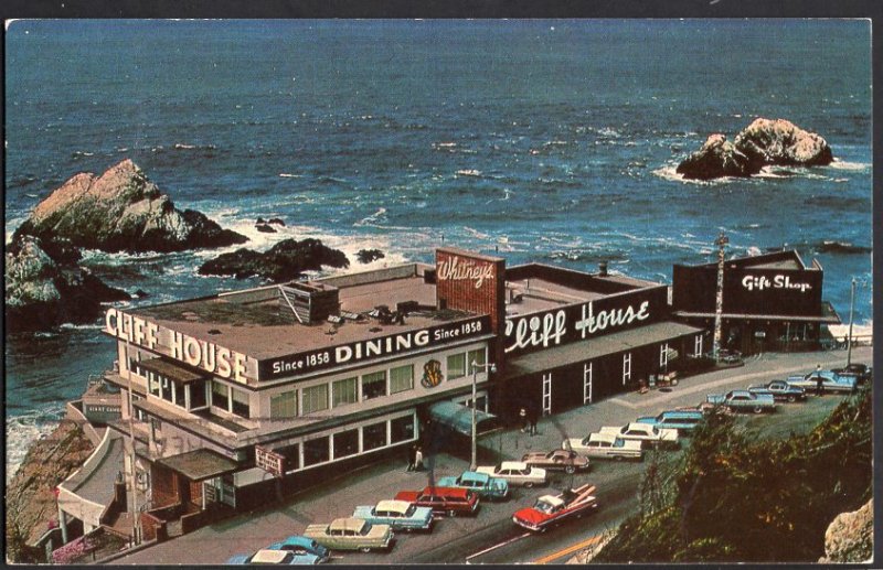 California Cliff House Restaurant and Seal Rocks - pm1965 - Chrome