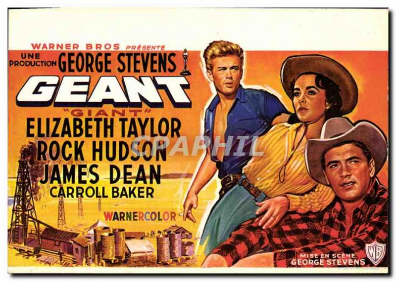 Old Postcard Cinema Giant George Stevens Elizabeth Taylor Rock Hudson James Dean