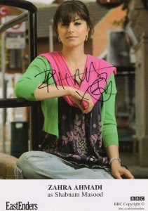 Zahra Ahmadi Shabnam Masood Eastenders Hand Signed Cast Card