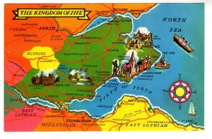 Pictorial Map of The Kingdom of Fife, England