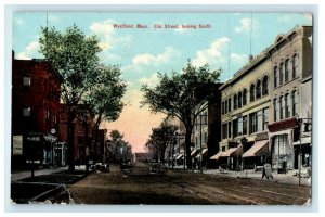 1910 Elm Street Looking South, Westfield Massachusetts MA Posted Postcard 