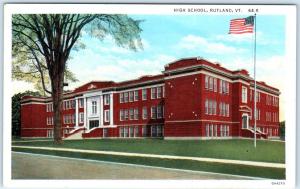 RUTLAND, Vermont  VT    HIGH SCHOOL   ca 1920s   Postcard