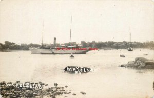 Calvin Coolidge Presidential Yacht, RPPC, Yacht Mayflower, Marblehead MA