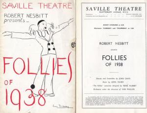 Follies Clowns of 1938 Doris Hare John Mills 2x London Theatre Programme s PAIR