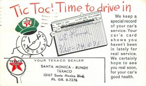 1972 Santa Monica California Texaco Auto Service advertising Postcard 25-11297