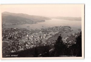 Bergen Norway Early RPPC Real Photo General View