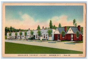 1941 Grogan's Tourist Court Madison North Carolina NC Vintage Postcard