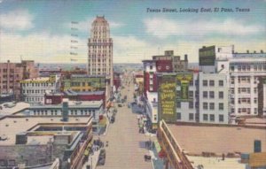 Texas El Paso Texas Street Looking East 1946 Curteich