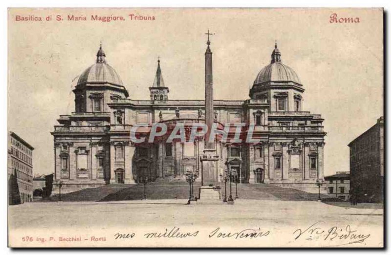 Italy Italia Roma Old Postcard Basilica di Maria Maggiore s Tribuna