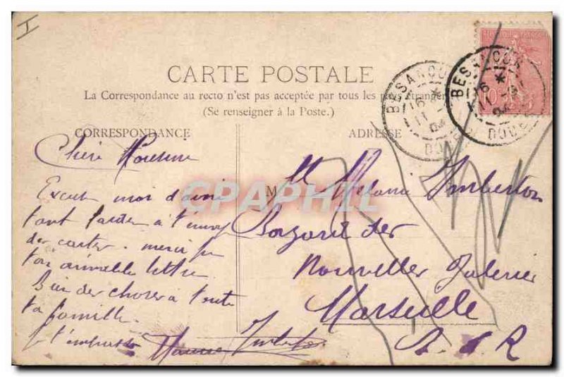 Old Postcard Besancon Quays