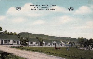 Postcard Bethune's Motor Court Fort Payne AL Alabama