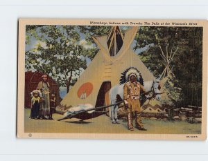 Postcard Winnebago American Indians, The Dells of the Wisconsin River, Wisconsin