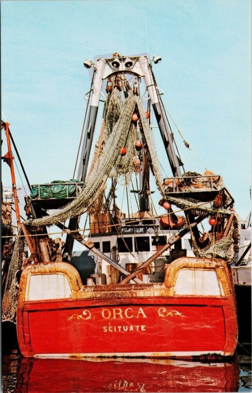 Scituate Harbor MA 'Orca' Fishing Trawler Boat Unused Postcard F97