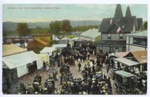 Danbury CT Busy Scene Danbury Fair Horse & Wagon Tents Postcard