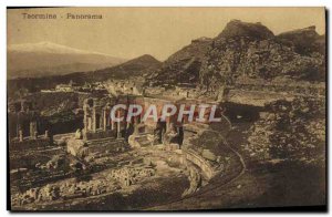 Old Postcard Panorama Taormina