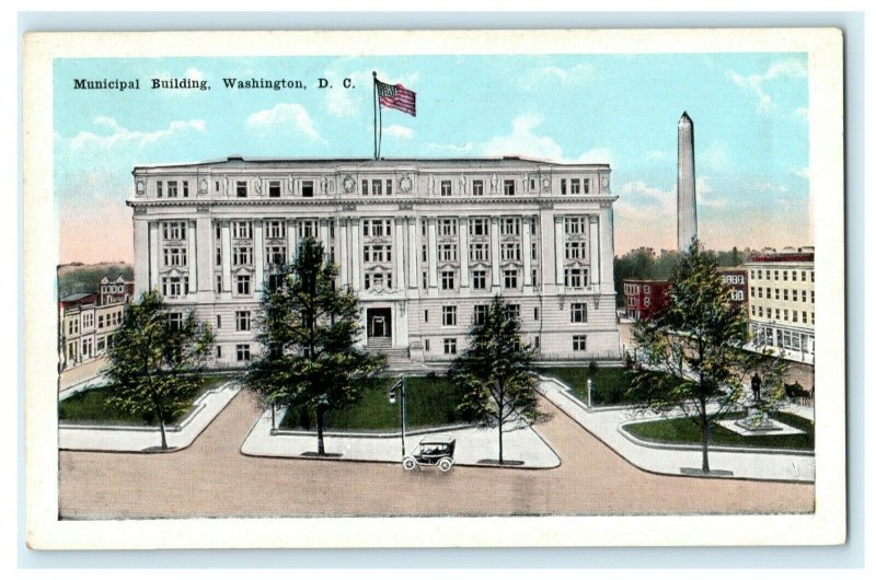 Municipal Building Washington, D.C. Old Car Vintage Postcard