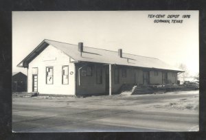 RPPC GORMAN TEXAS TEX-CENT RAILROAD DEPOT TRAIN STATION REAL PHOTO POSTCARD