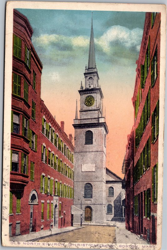 Postcard MA Boston - North Church Christ Church