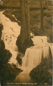 1911 Shasta Springs California Twin Pines Cataract Postcard Mitchell 20-2079