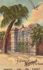 Henry's Restaurant - Charleston, South Carolina - Linen Postcard