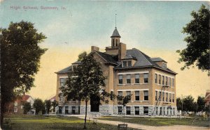 J19/ Sumner Iowa Postcard c1910 High School Building  47