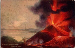 Italy Naples Vesuvius In Eruption