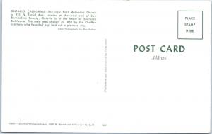 ONTARIO, CA California    First  METHODIST CHURCH   c1950s    Postcard