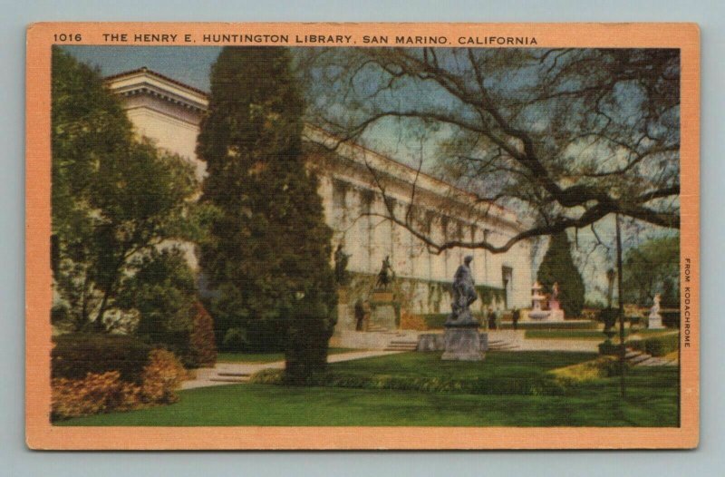 The Henry E. Huntington Library, San Marino, California, Postcard