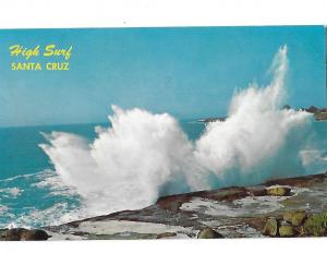 High Surf Santa Cruz California West Cliff Drive Mailed 8 Cent Eisenhower